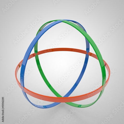 3D illustration of 3D rotate axis gizmo photo