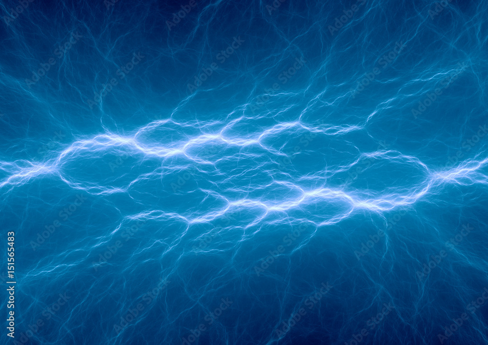 Fantasy blue lightning, electric power