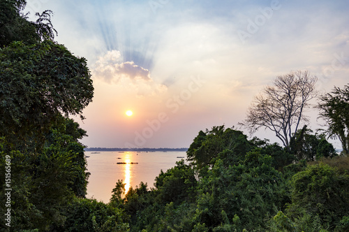 Photos Mekong river at sunset time view in Kratie, Cambodia