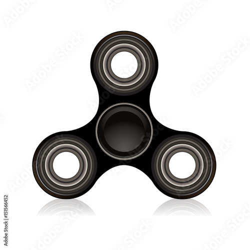 Black Fidget Spinner Focus Toy Illustration