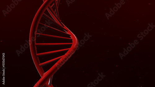 DNA isolated in red back ground 3d illustration © flashmovie