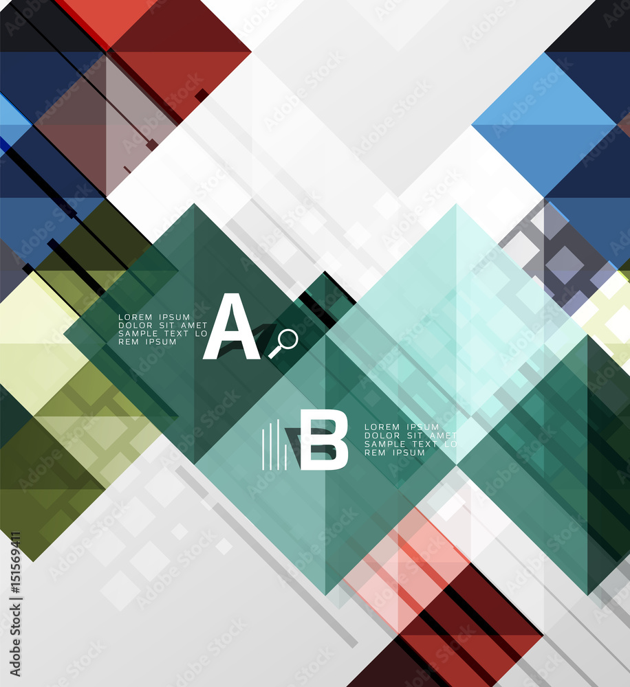 Modern geometrical abstract background, squares Modern geometrical abstract background, squares