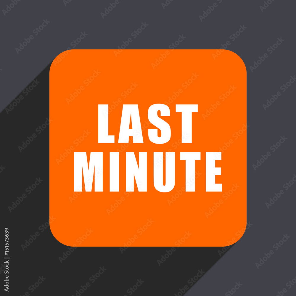 Last minute orange flat design web icon isolated on gray background