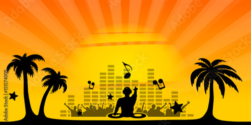 Silhouette DJ Sommerparty