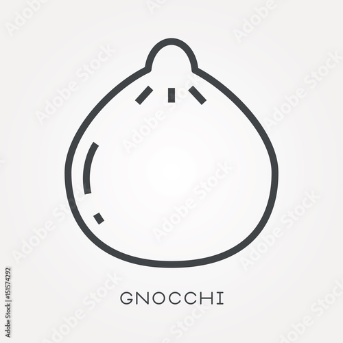 Line icon gnocchi