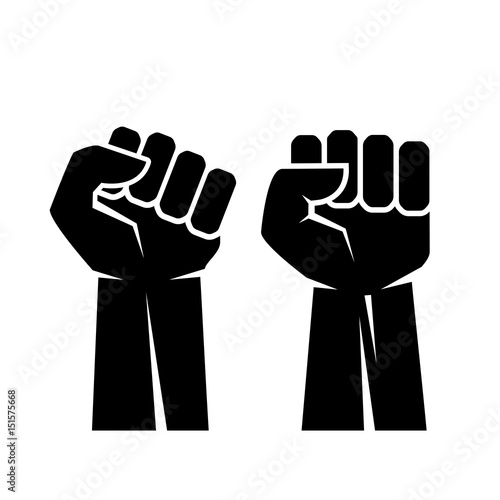 Raised fist hand vector icon