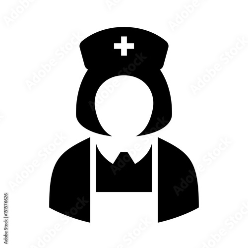 Woman in nurse uniform vector icon
