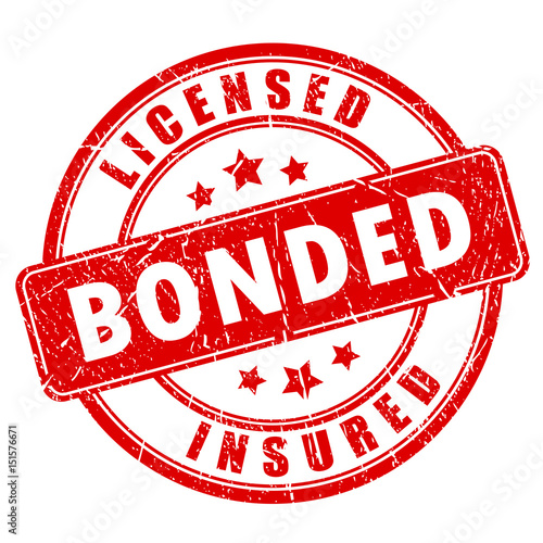 Red business stamp licensed bonded insured