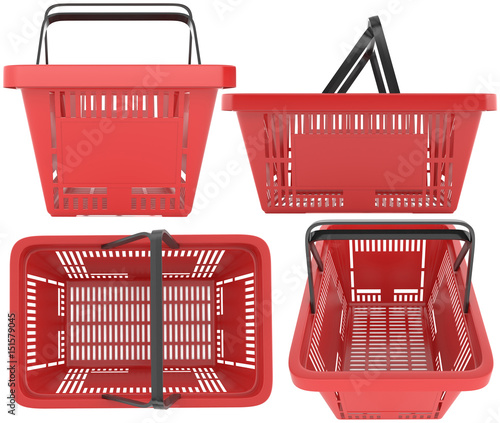 Plastic red shopping basket