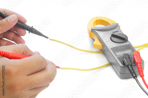 Multimeter measuring devices electric current for electric engineer.