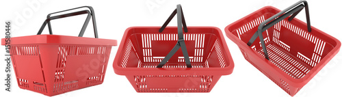 Plastic red shopping basket