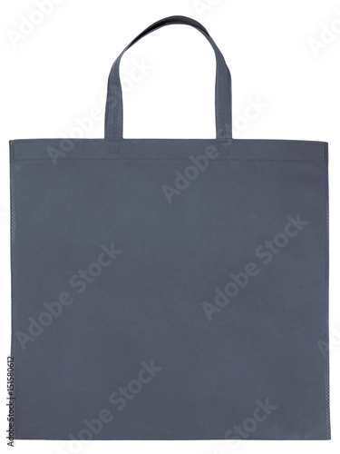 Gray non-woven bag isolated on white 