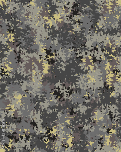 Digital fashionable camouflage pattern, fashion design. Seamless illustration
