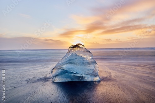 Ice on the black beach