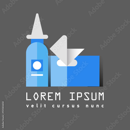 Flat line icon of nasal s