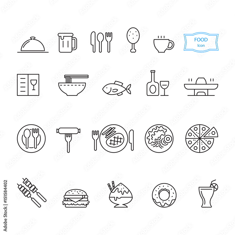food icon set, vector food icon set, vector