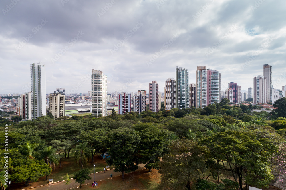 Aerial View of Ceret Park in Tatuape, Sao Paulo, Brazil