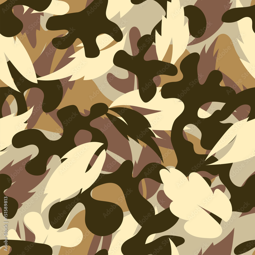 Naklejka premium Creative universal hand drawn seamless pattern abstract fill military background vector illustration.
