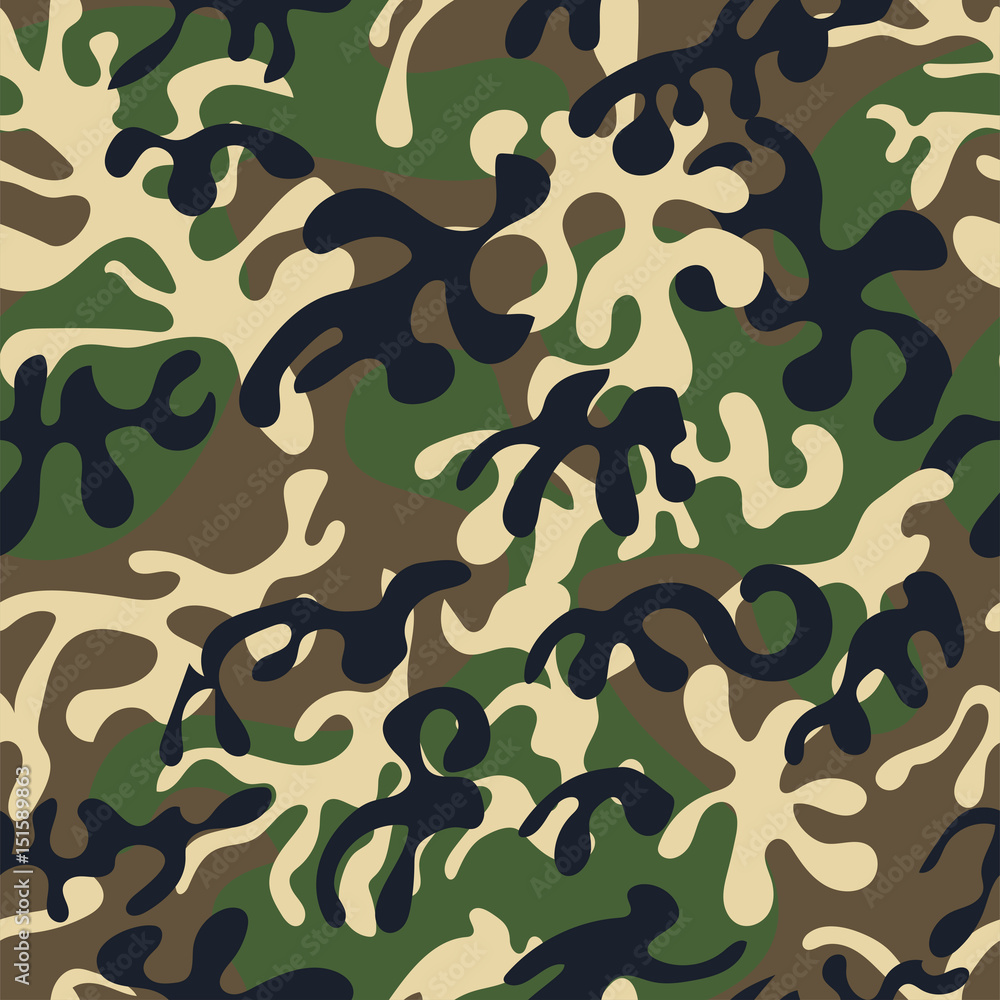 Fototapeta premium Creative universal hand drawn seamless pattern abstract fill military background vector illustration.