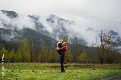 Attractive Young Blond Couple in the Pacific Northwest © maxwellmonty