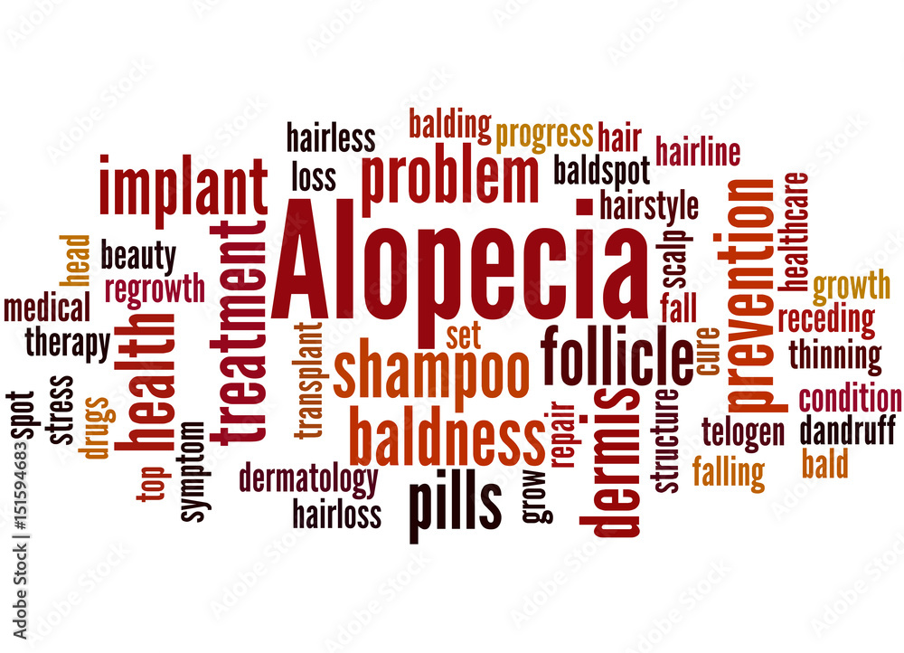 Alopecia, word cloud concept
