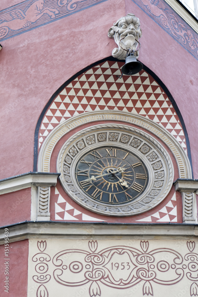 Poland Warsaw Old Town Square wall clock