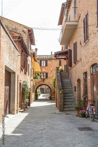 The medieval city oof Buonconvento in Tuscany © laudibi