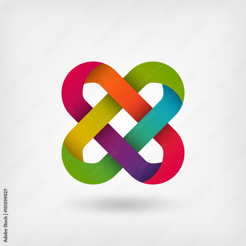 solomon knot in rainbow colors solomon knot in rainbow colors