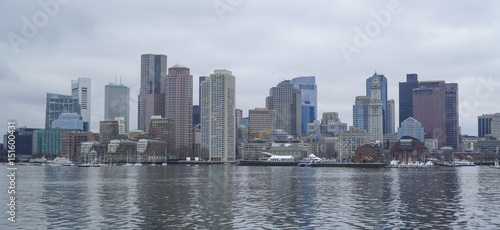 Skyline of the city of Boston - BOSTON , MASSACHUSETTS - APRIL 3, 2017 © 4kclips