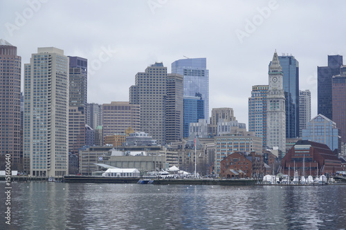 Skyline of the city of Boston - BOSTON   MASSACHUSETTS - APRIL 3  2017