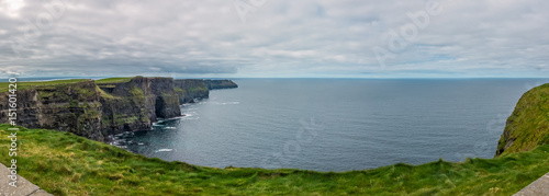 Panoramic view over Cliffs of Moher