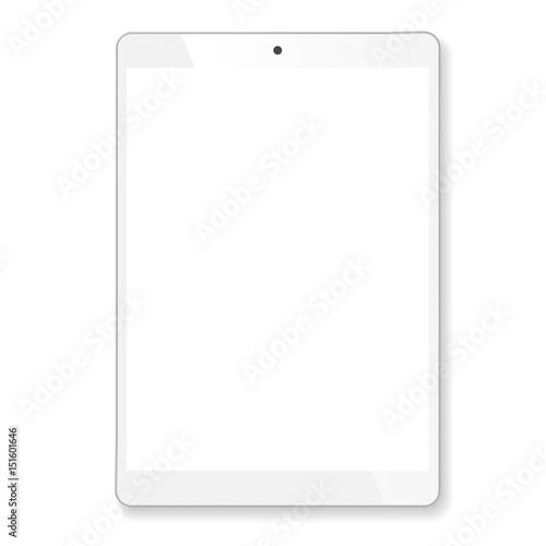 Realistic tablet portable computer mockup
