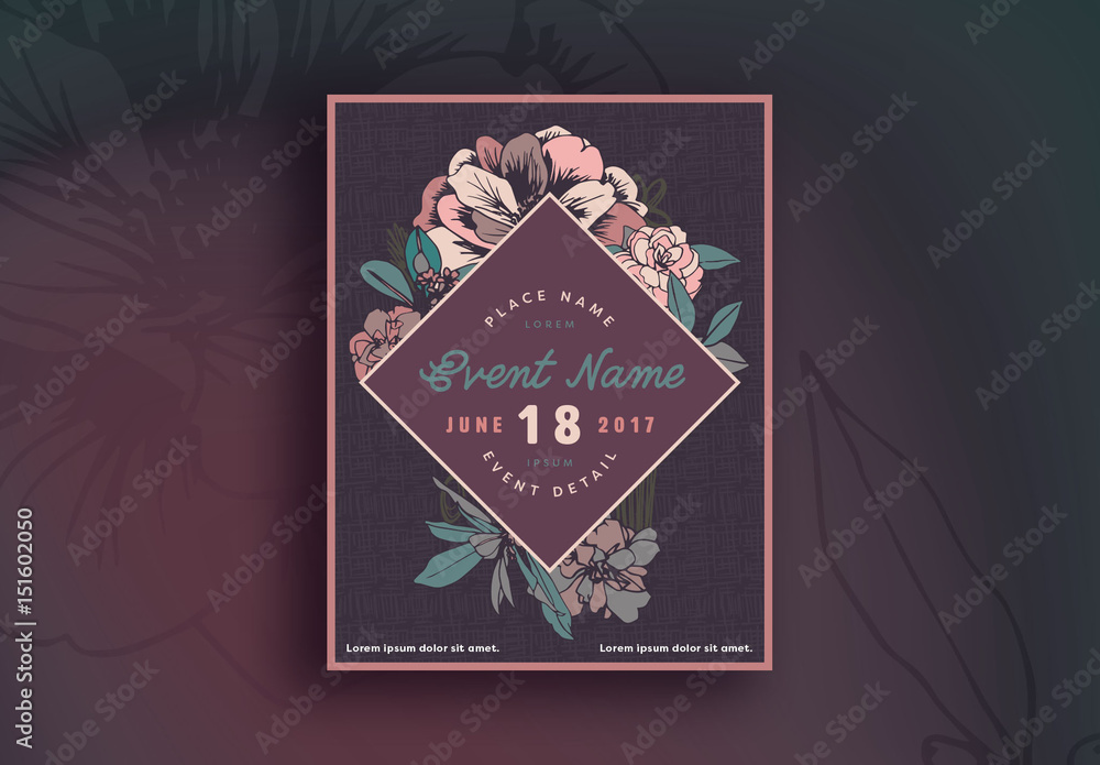 Abstract Design Pattern Event Poster Layout Stock Template | Adobe Stock