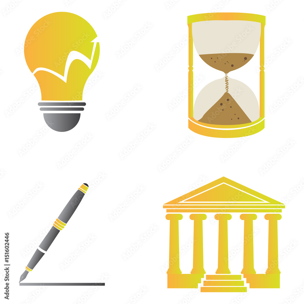Set of business icons on a white background, Vector illustration