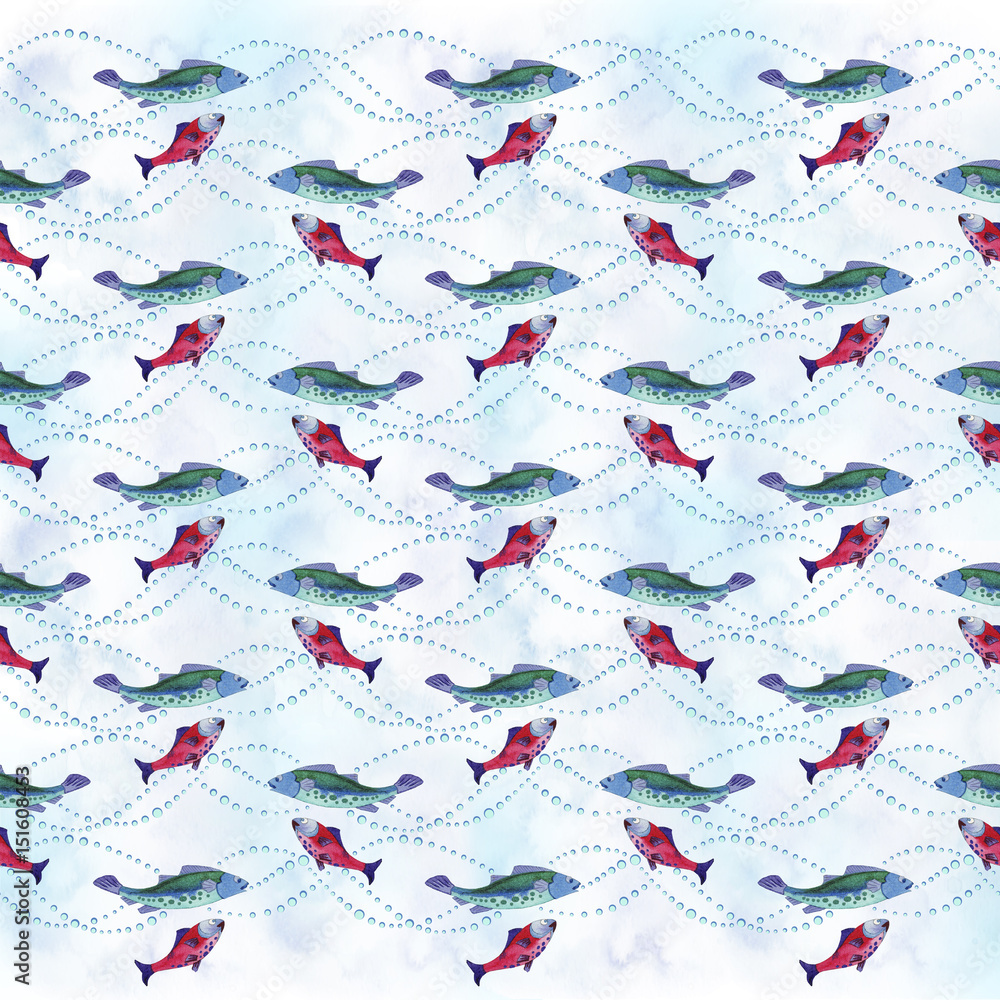 Fototapeta premium background pattern with fish