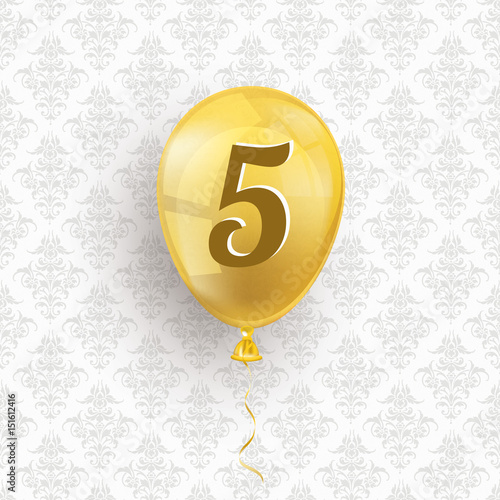 Goldener Luftballon 5 Jahre Jubiliäum Ornamente