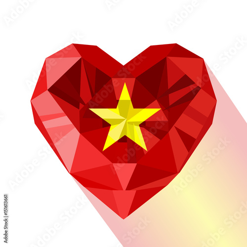 Flat style logo symbol of love Vietnam.