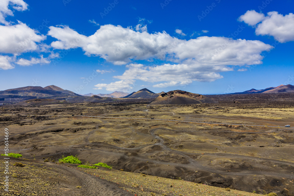 Beautiful colors in the volcanic landscape of Lanzarote.