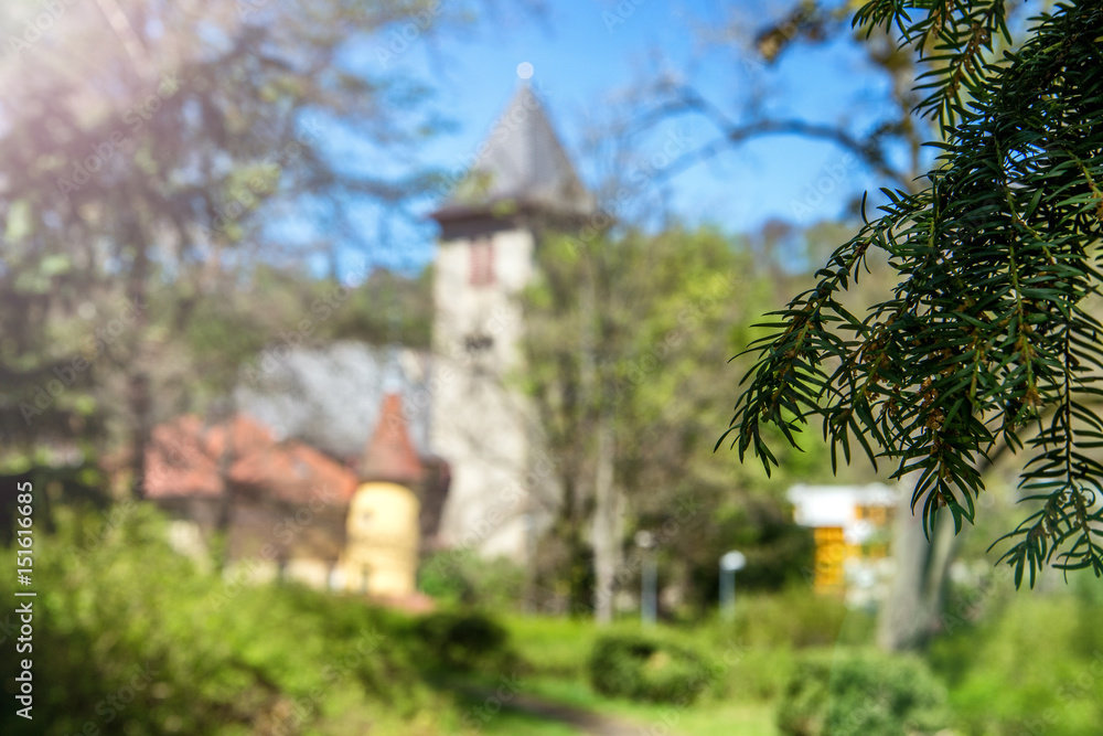 Church chapel, Little castle in the background Church chapel, Little castle in the background