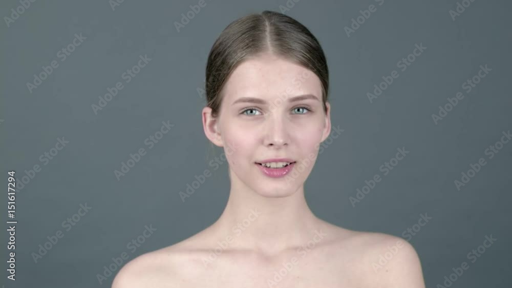 Closeup Beauty portrait of woman face with bright blue eyes skincare concept - Red Epic Dragon Closeup Beauty portrait of woman face with bright blue eyes skincare concept - Red Epic Dragon