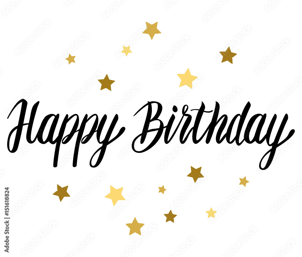 Obraz premium Happy Birthday typographic vector text design.