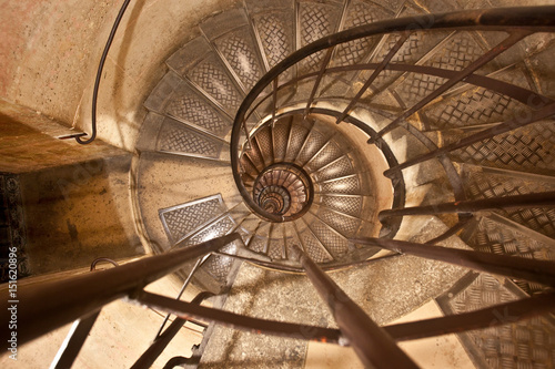 Spiral Staircase in the Arc du Triumph, Paris, France