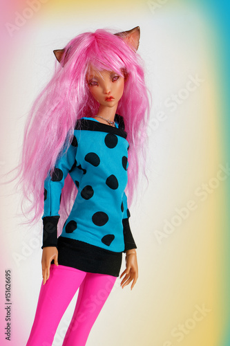 doll with pink hair photo