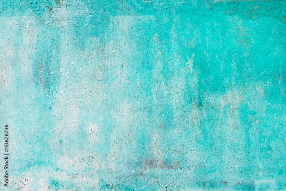 Vintage texture of old turquoise wall