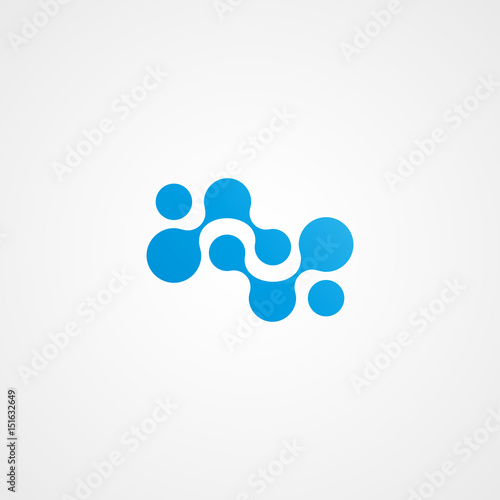 neuron logo icon with dot and curve