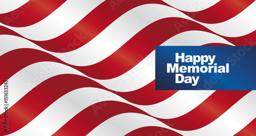 Happy Memorial Day landscape greeting card