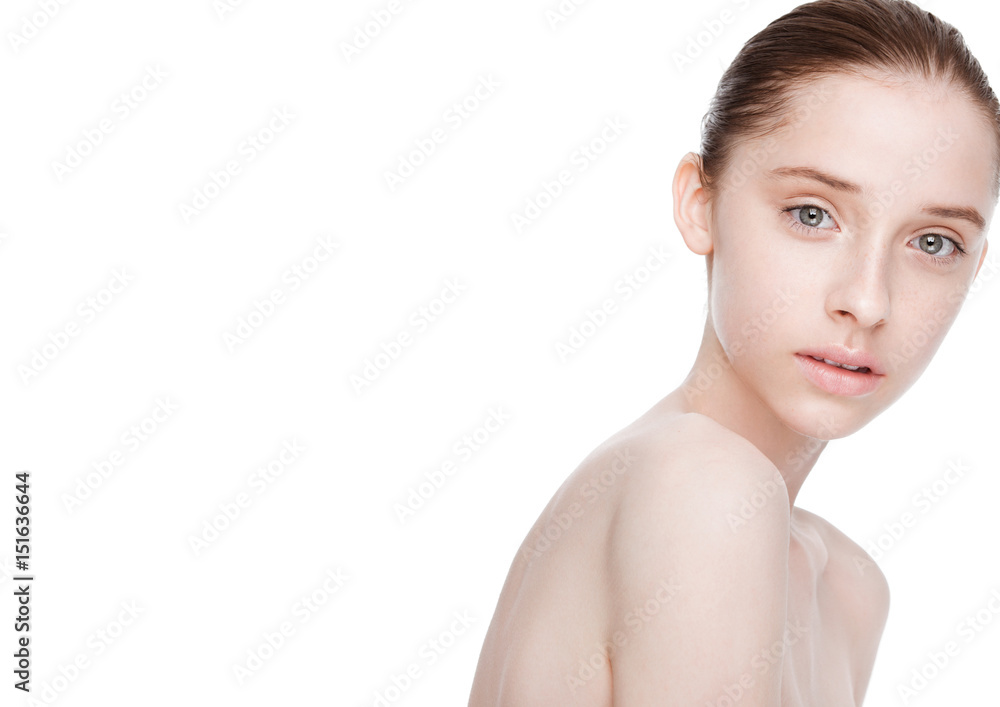 Beauty fashion model with natural makeup skin care Beauty fashion model with natural makeup skin care