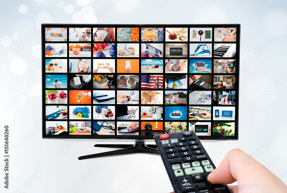 Widescreen ultra high definition TV screen with video broadcast Widescreen ultra high definition TV screen with video broadcast
