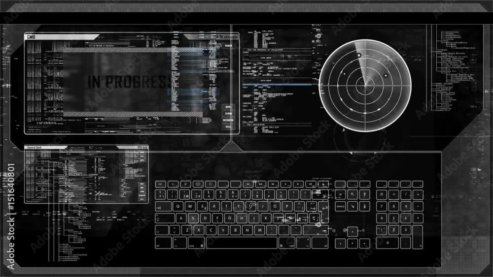 Futuristic digital interface screen