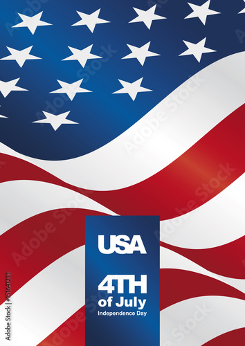 4th of july USA flag portrait greeting card